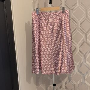 Chic Pink Patterned A-Line Skirt